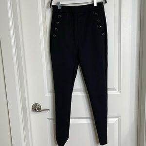 Black Work Button Pant